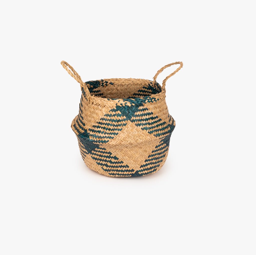 Cesto Seagrass Azul Escuro Pequeno BASSAC - Gato Preto