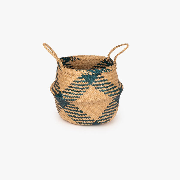 Cesto Seagrass Azul Escuro Pequeno BASSAC - Gato Preto