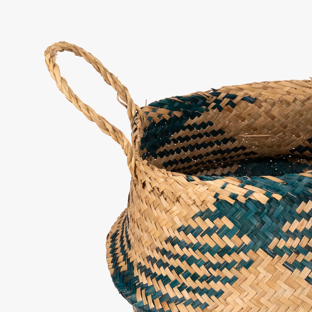 Cesto Seagrass Azul Escuro Pequeno BASSAC - Gato Preto