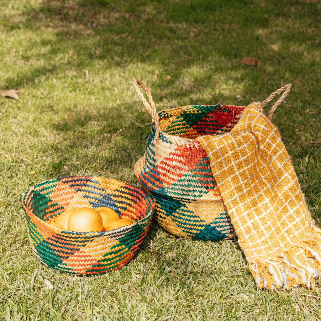 Cesto Seagrass Multicolorido Grande BASSAC - Gato Preto