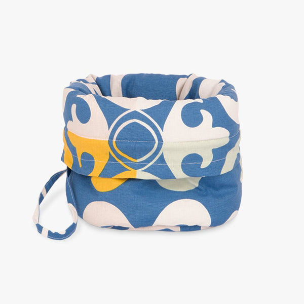 Cesto/Saco de Pão de Algodão AZULEJO - Gato Preto