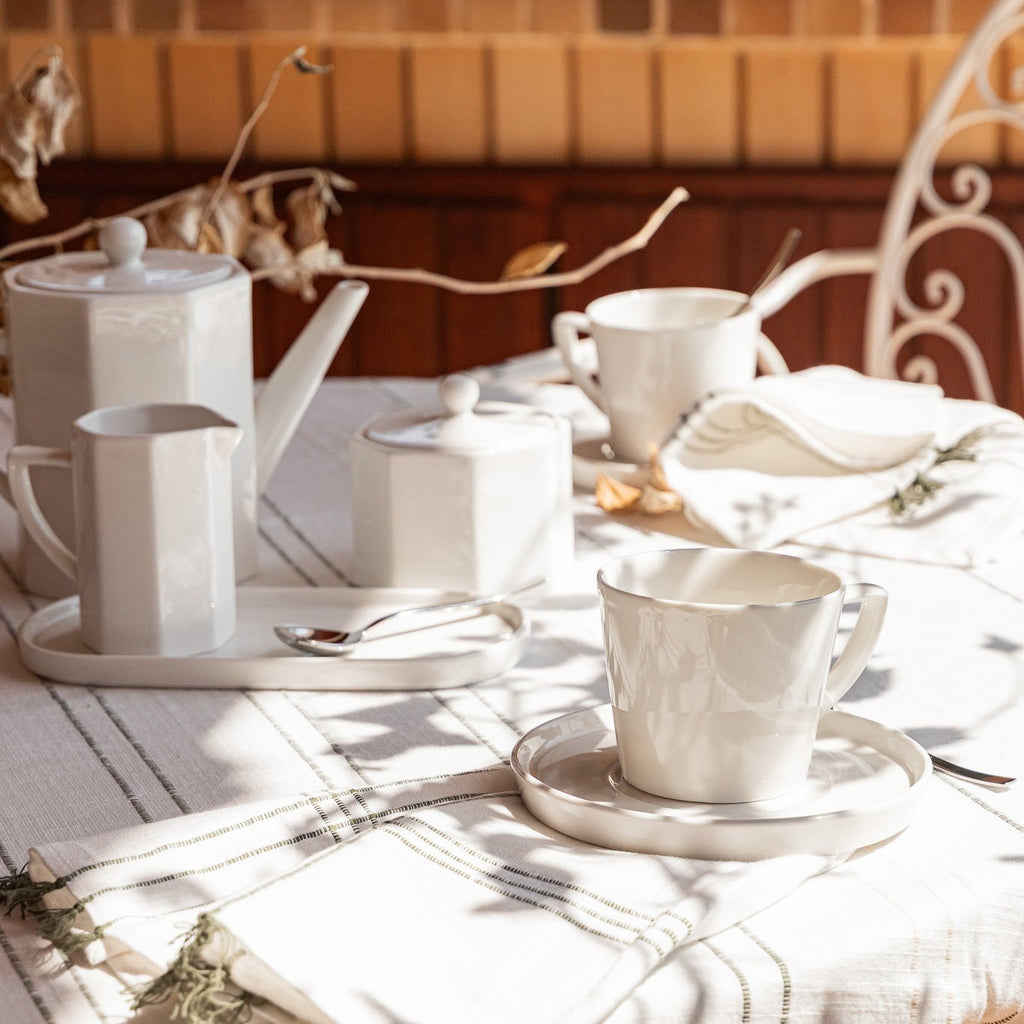 Chávena de Chá com Pires 220 ml BRIGHT WHITE - Gato Preto