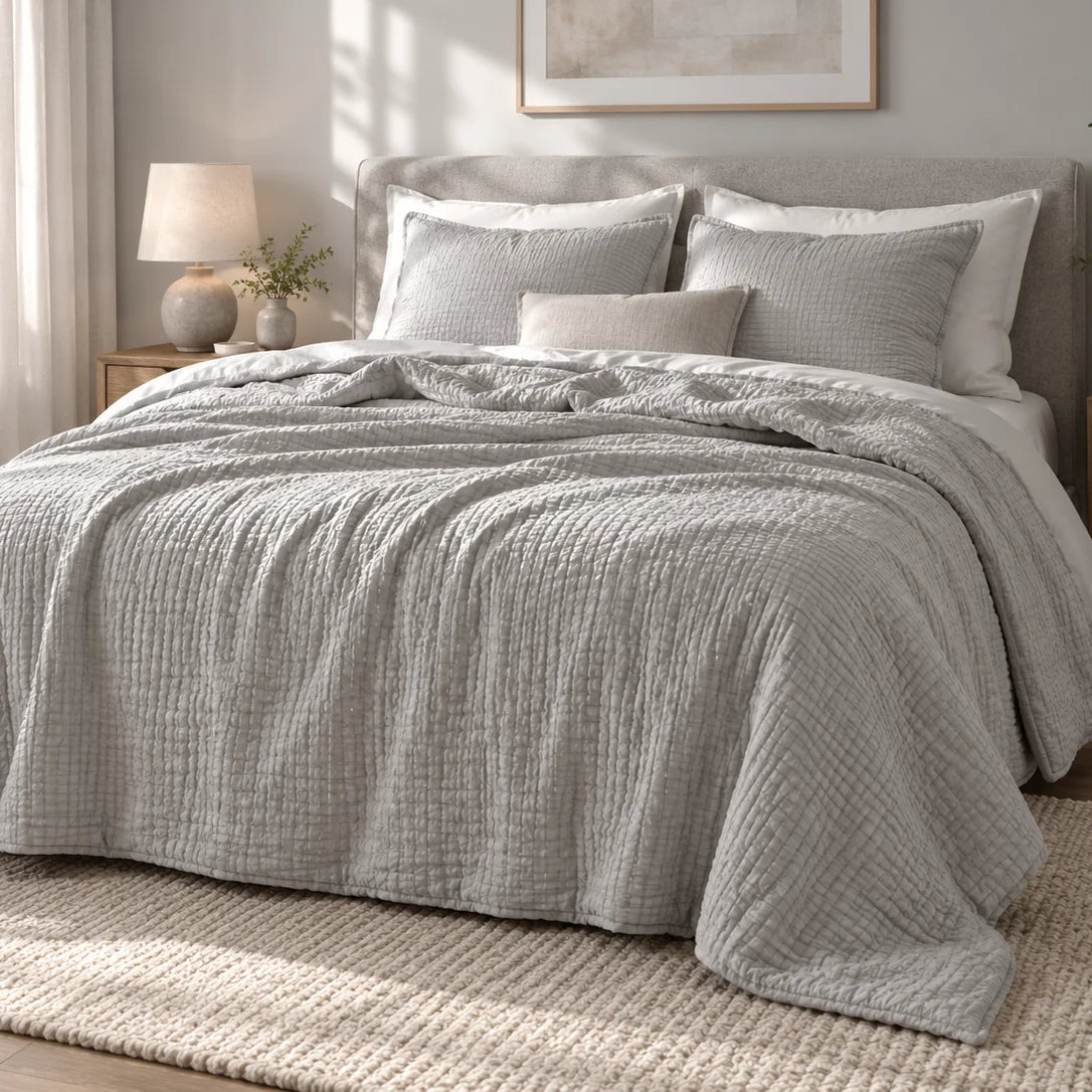 Gray Bedspread 240x260 BRUMA