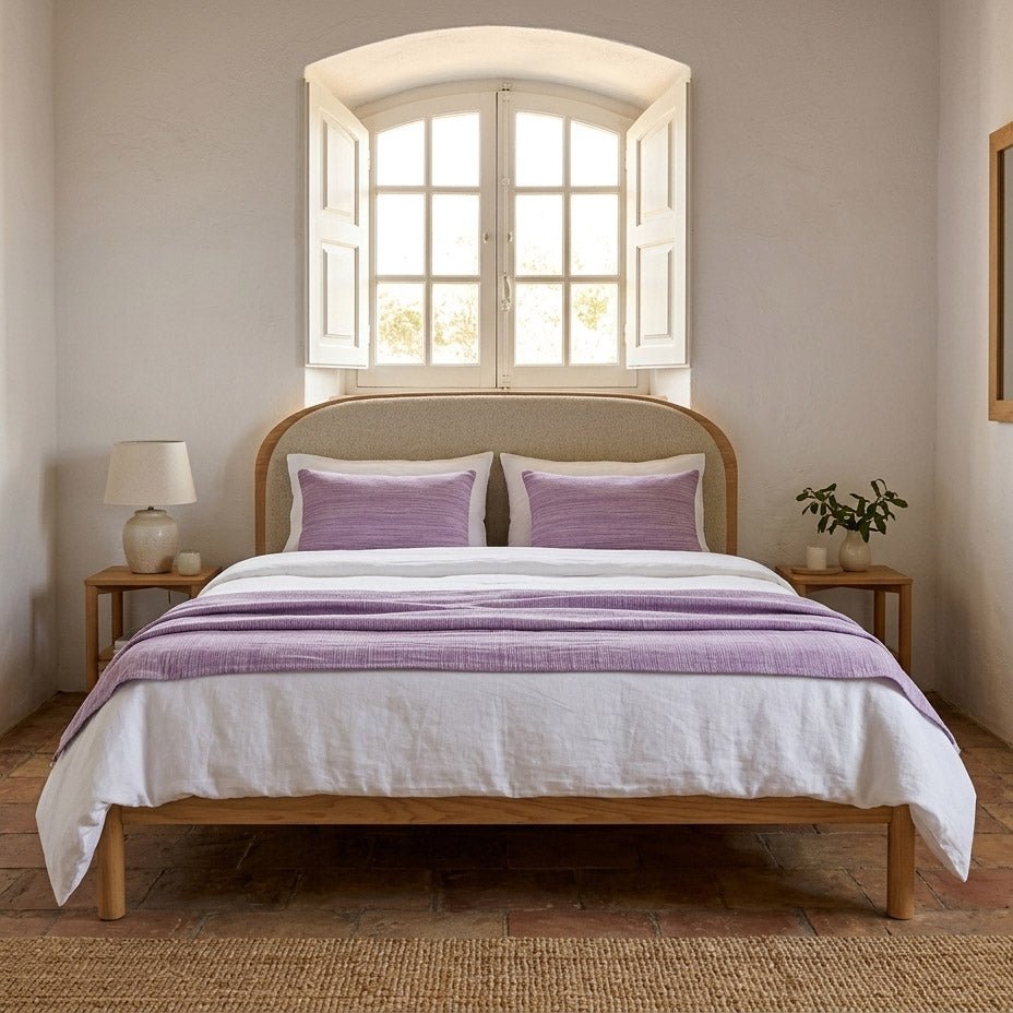 Colcha para Cama Mesclada Violeta e Branco 180x250 SUKI - Gato Preto