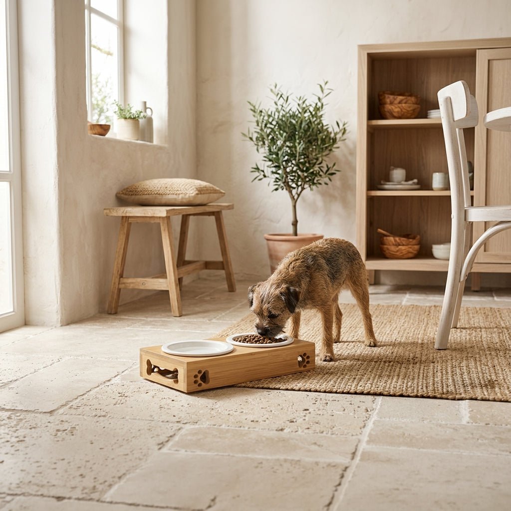 Comedor duplo com base de Madeira PAWRENTS - Gato Preto