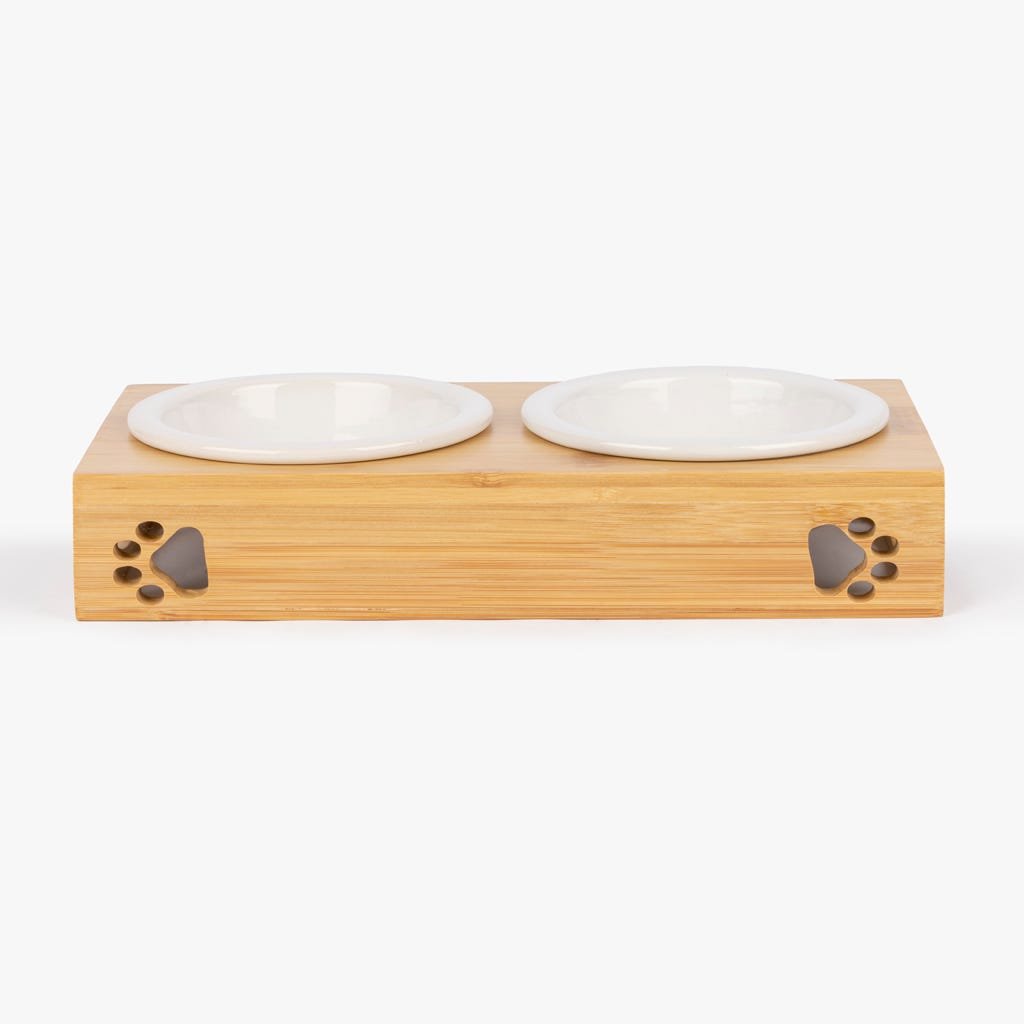 Comedor duplo com base de Madeira PAWRENTS - Gato Preto