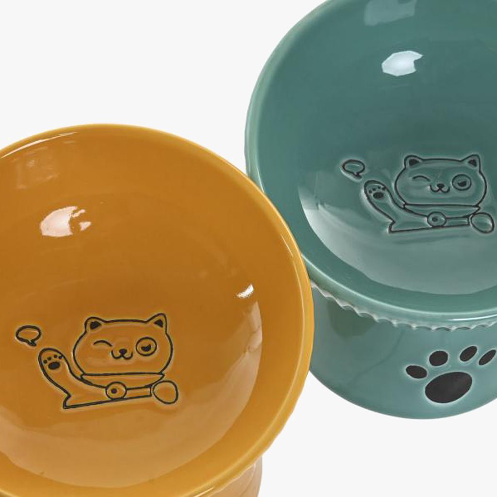 Comedouro de Gres Sortido 12,5X12,5X11 PAWRENTS - Gato Preto