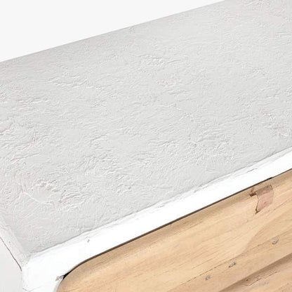 Cómoda com Quatro Gavetas Branca com Madeira ZENA - Gato Preto