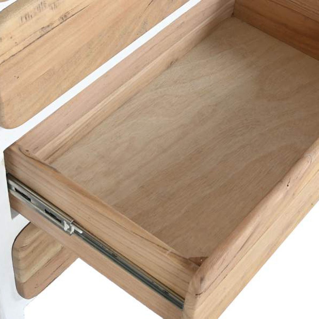 Cómoda com Quatro Gavetas Branca com Madeira ZENA - Gato Preto