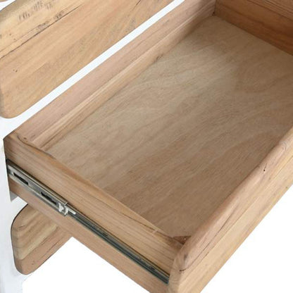 Cómoda com Quatro Gavetas Branca com Madeira ZENA - Gato Preto