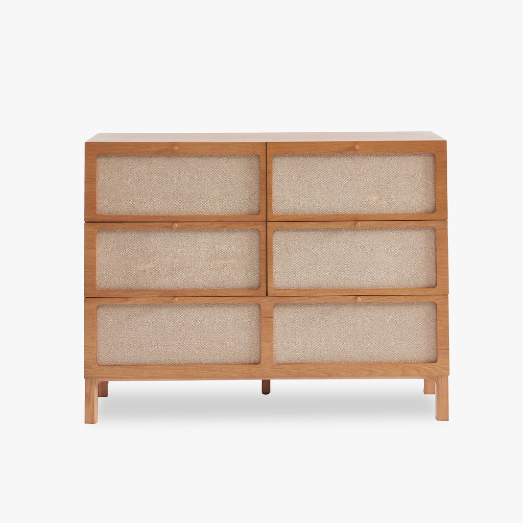 Cómoda de Cinco Gavetas com Linho BIZERTA - Gato Preto