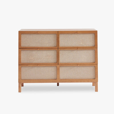 Cómoda de Cinco Gavetas com Linho BIZERTA - Gato Preto