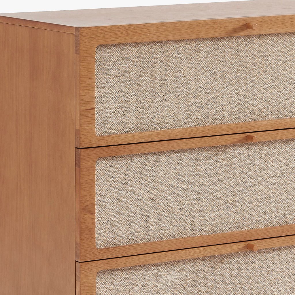 Cómoda de Três Gavetas com Linho BIZERTA - Gato Preto