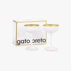 Conjunto 2 Copos de Champanhe AZTECA - Gato Preto