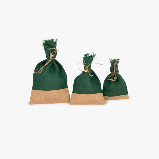 Conjunto 3 Sacos de Juta Verdes COZY - Gato Preto