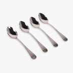 Conjunto 4 Colheres de Sobremesa Aço Inox Prateado GROOVY - Gato Preto