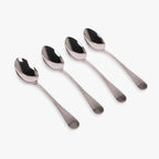 Conjunto 4 Colheres de Sobremesa Aço Inox Prateado GROOVY - Gato Preto