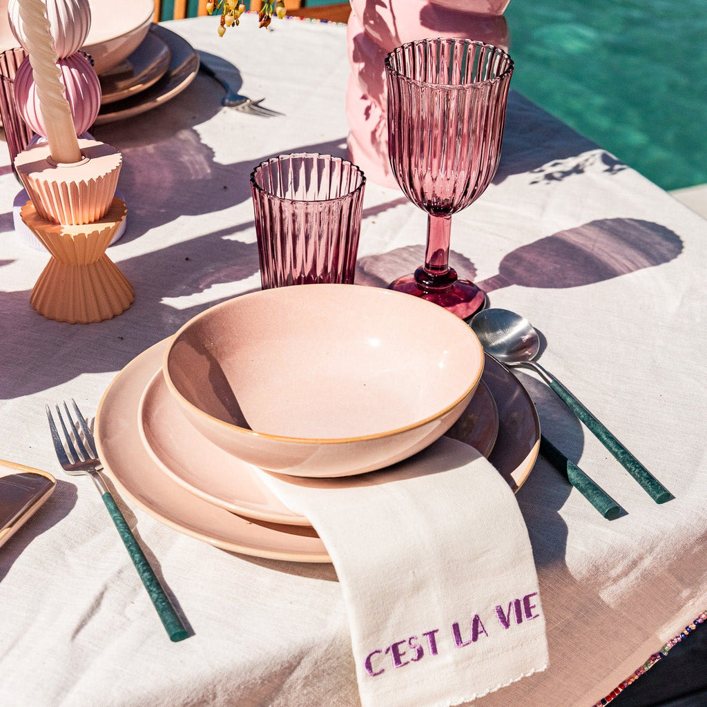 Conjunto 4 Guardanapos Algodão e Linho Palavras MARIE - Gato Preto