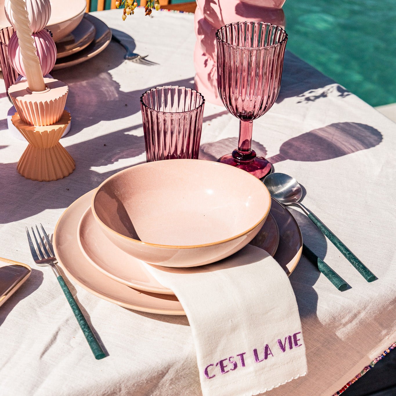 Conjunto 4 Guardanapos Algodão e Linho Palavras MARIE - Gato Preto