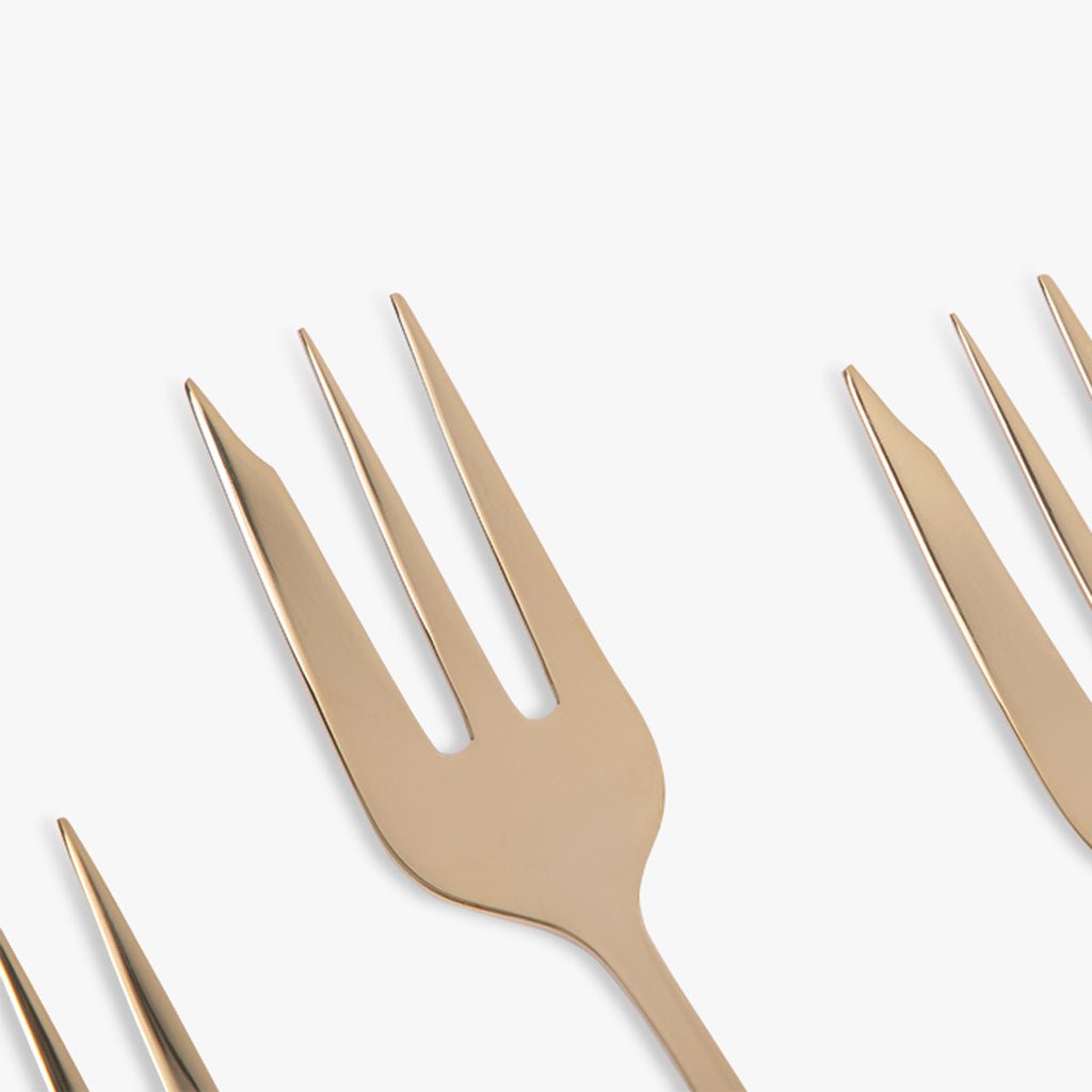 Conjunto 5 Talheres para Servir Bolo Aço Inox Dourado MARIE - Gato Preto