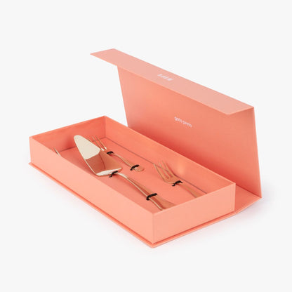 Conjunto 5 Talheres para Servir Bolo Aço Inox Dourado MARIE - Gato Preto