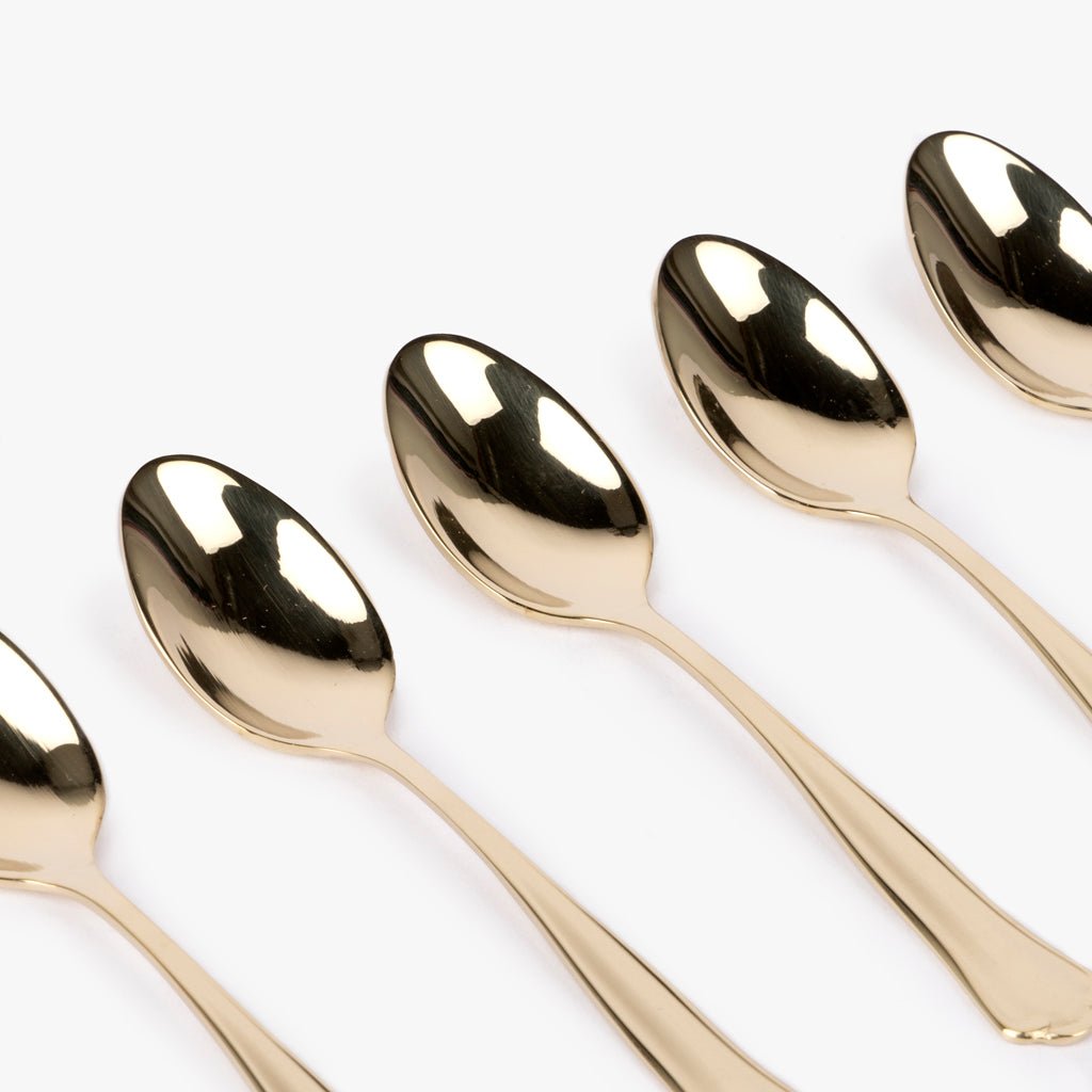 Conjunto 6 Colheres de Café em Aço Inox Dourado MARIE - Gato Preto