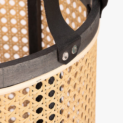 Conjunto com Dois Cestos Rattan Natural e Preto SUBLIME - Gato Preto