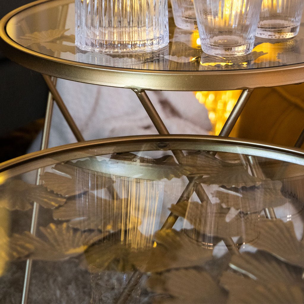 Conjunto de 2 mesas de Apoio 51x57/46x50 GINKGO - Gato Preto