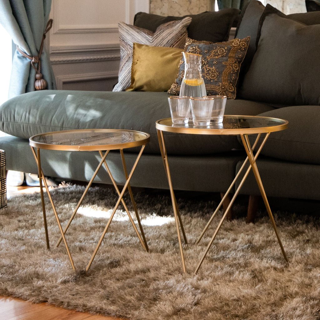 Conjunto de 2 mesas de Apoio 51x57/46x50 GINKGO - Gato Preto