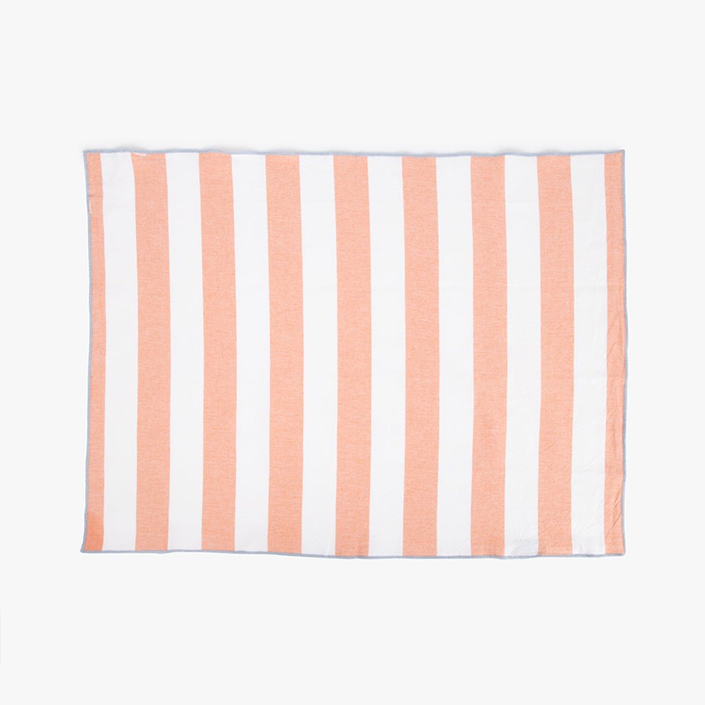 Conjunto de 2 Panos de Algodão Riscas Laranja e Azul TÂNGER - Gato Preto