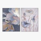 Conjunto de 2 Quadros Flores Artisticas 2A - Gato Preto