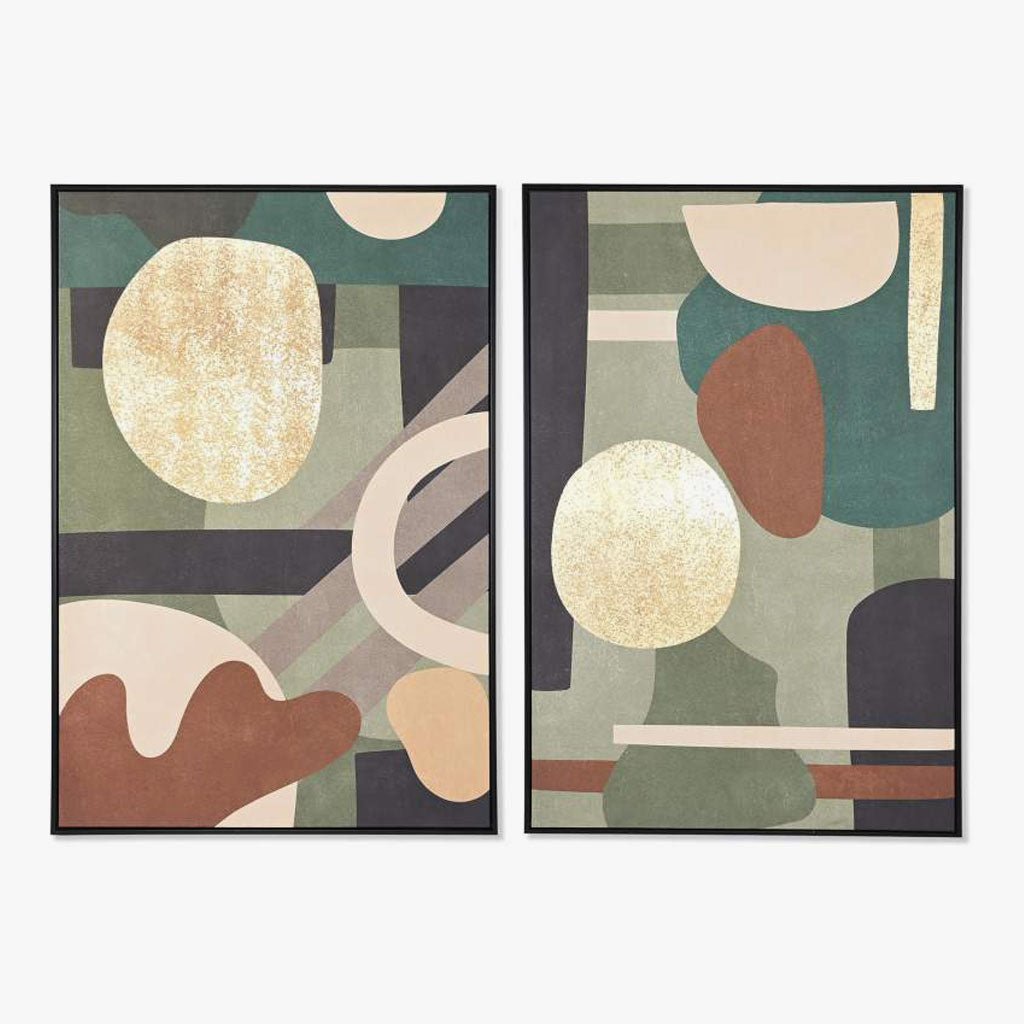 Conjunto de 2 Quadros Formas 2A - Gato Preto