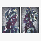 Conjunto de 2 Quadros Retrato Etnico 2A - Gato Preto