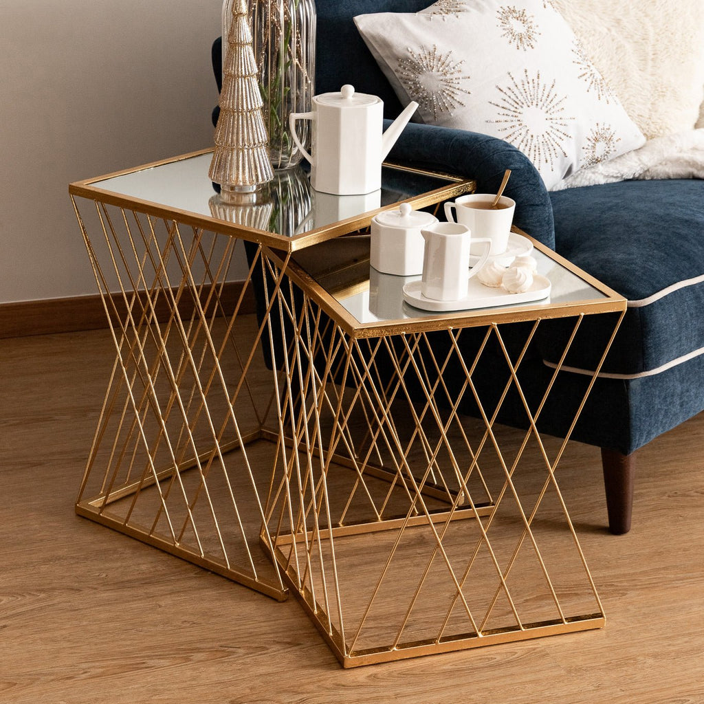 Conjunto de 3 Mesas de Apoio HOBART - Gato Preto