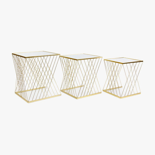 Conjunto de 3 Mesas de Apoio HOBART - Gato Preto