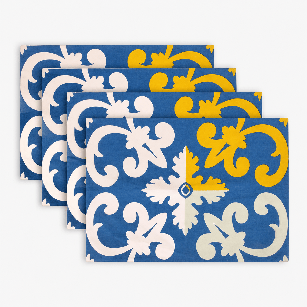 Conjunto de 4 individuais reversíveis AZULEJO - Gato Preto