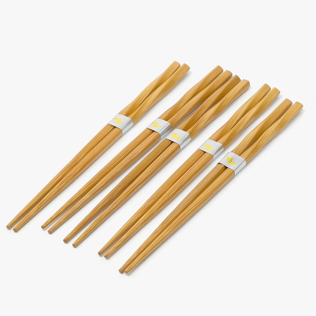 Conjunto de 5 Pauzinhos Bambu CHOPSTICKS - Gato Preto