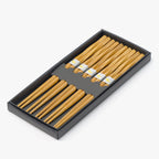 Conjunto de 5 Pauzinhos Bambu CHOPSTICKS - Gato Preto