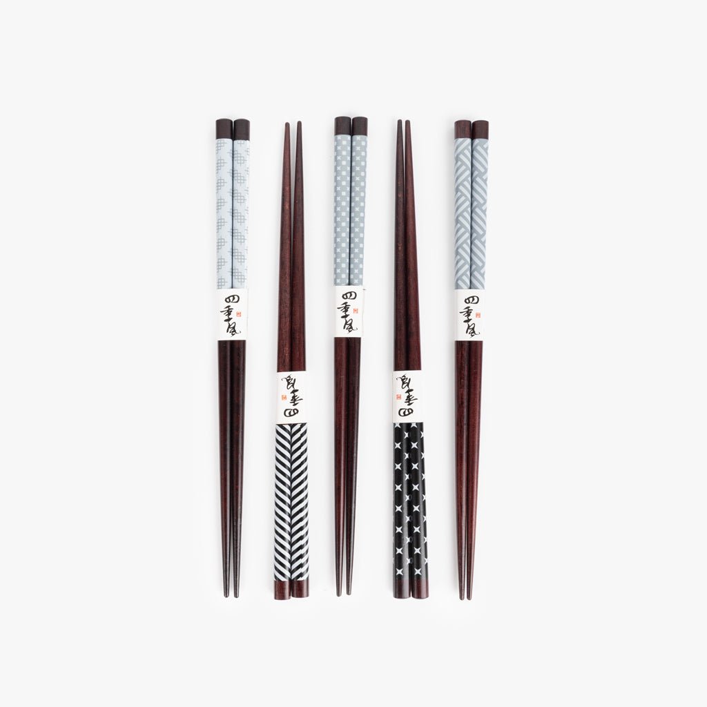 Conjunto de 5 Pauzinhos Padrões Preto CHOPSTICKS - Gato Preto