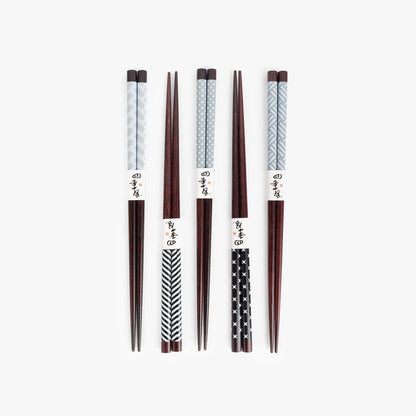 Conjunto de 5 Pauzinhos Padrões Preto CHOPSTICKS - Gato Preto