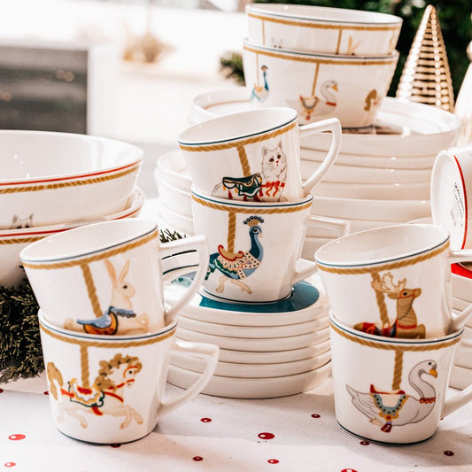 Conjunto de 6 Chávenas de Café CARROSSEL - Gato Preto