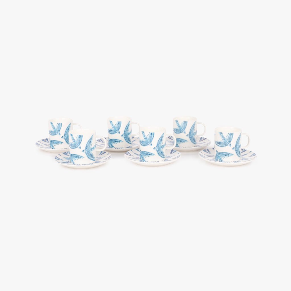 Conjunto de 6 Chávenas de Chá BLUE BIRD - Gato Preto