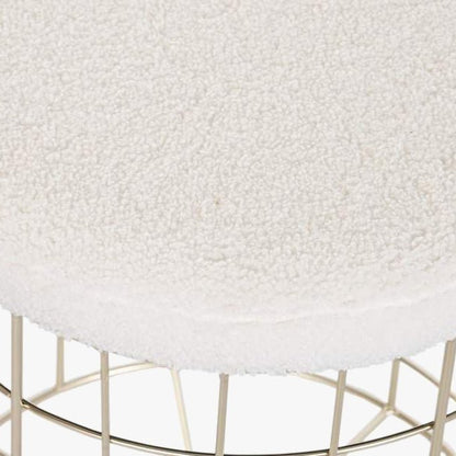 Conjunto de Dois Bancos Dourados com Arrumação e Tampa Bouclé SERENA - Gato Preto