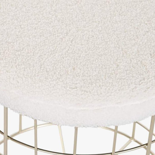 Conjunto de Dois Bancos Dourados com Arrumação e Tampa Bouclé SERENA - Gato Preto