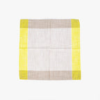 Conjunto de dois Guardanapos de Algodão Riscas Amarelo e Bege 45x45 KERALA - Gato Preto