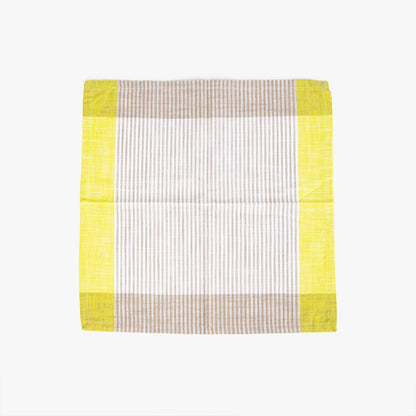 Conjunto de dois Guardanapos de Algodão Riscas Amarelo e Bege 45x45 KERALA - Gato Preto