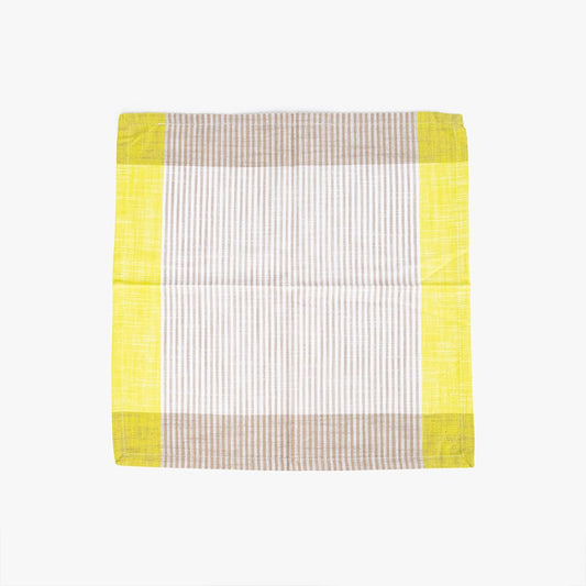 Conjunto de dois Guardanapos de Algodão Riscas Amarelo e Bege 45x45 KERALA - Gato Preto