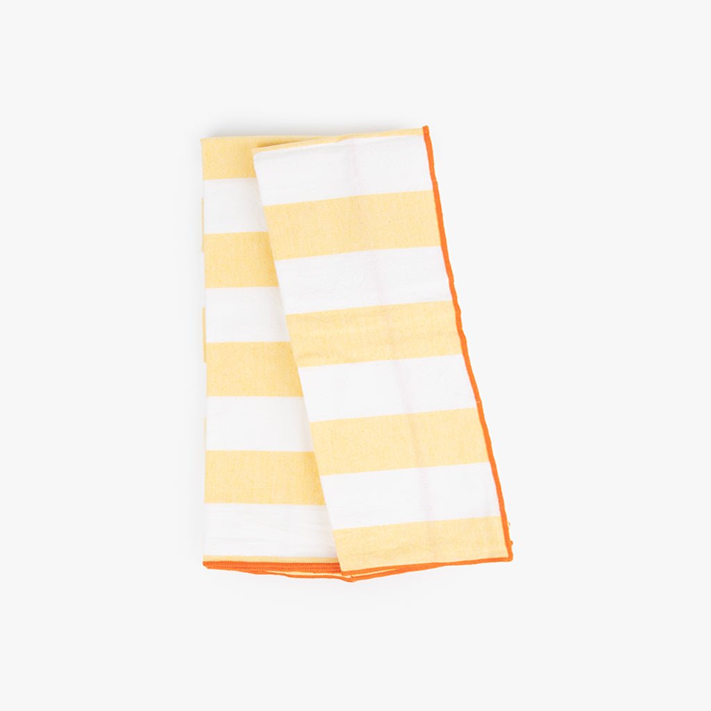 Conjunto de dois Panos de Algodão Riscas Amarelo e Laranja TÂNGER - Gato Preto