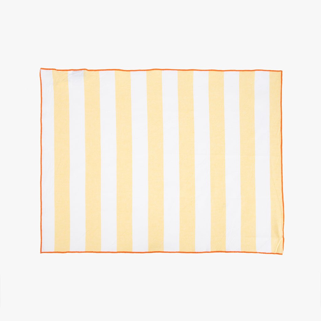 Conjunto de dois Panos de Algodão Riscas Amarelo e Laranja TÂNGER - Gato Preto