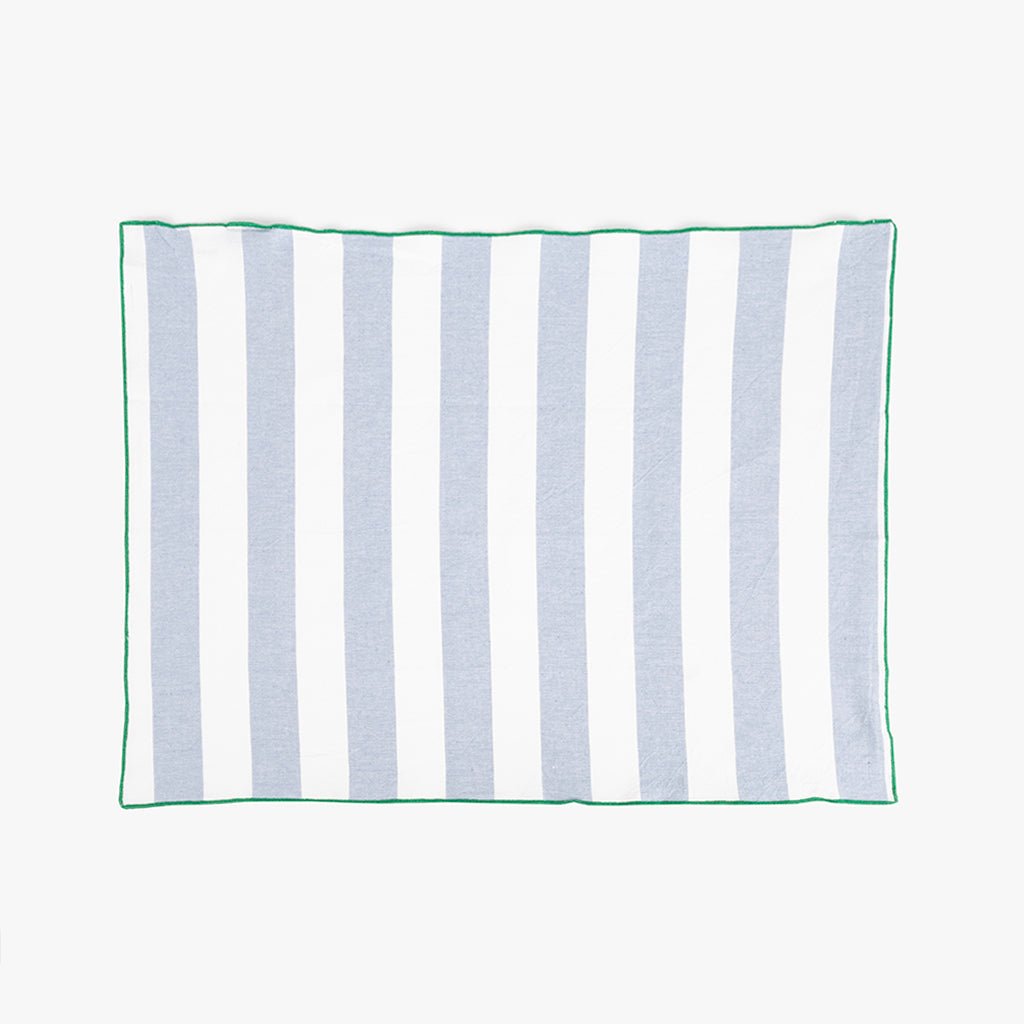 Conjunto de dois Panos de Algodão Riscas Azul e Verde TÂNGER - Gato Preto